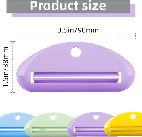 TKYZMS 4Pcs Toothpaste Squeezer,Plastic Toothpaste Tube Squeezer Toothpaste Dispenser Hanging Toothpaste Clip