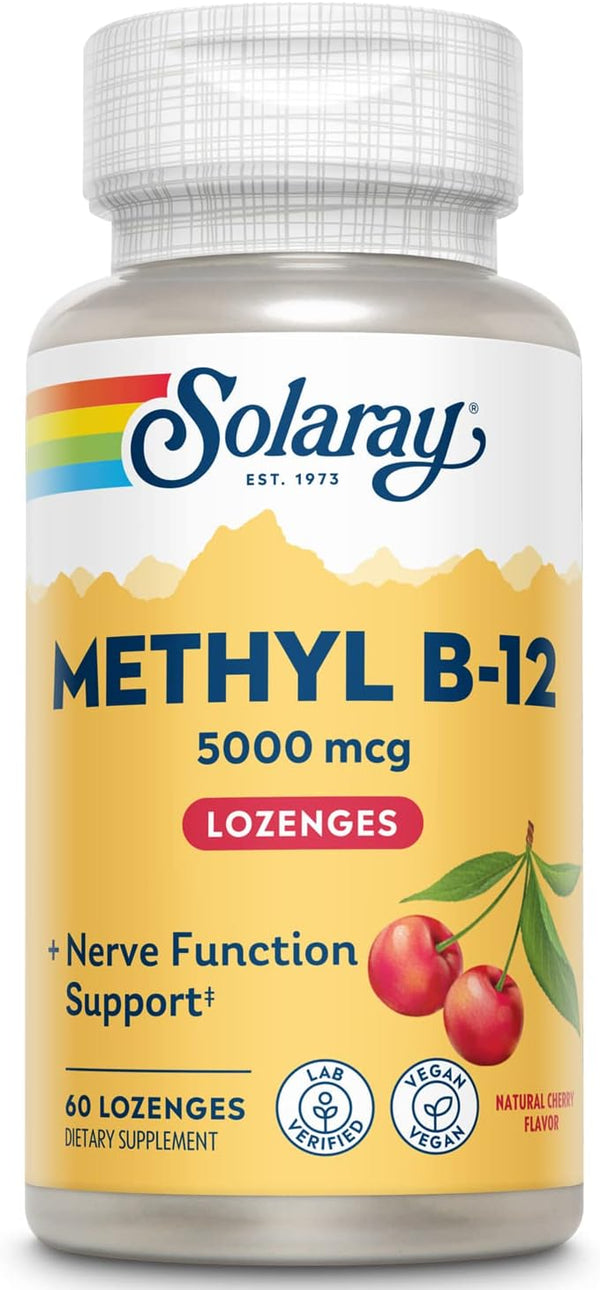 Solaray Methyl B12 Lozenge, Cherry (Btl-Plastic) 5000mcg | 60ct