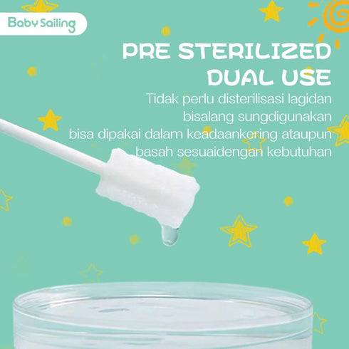 BARASH Baby Cleaning Stick - Tongue Cleaner Toothbrush for Infant Dental Care, Travel & Home Use