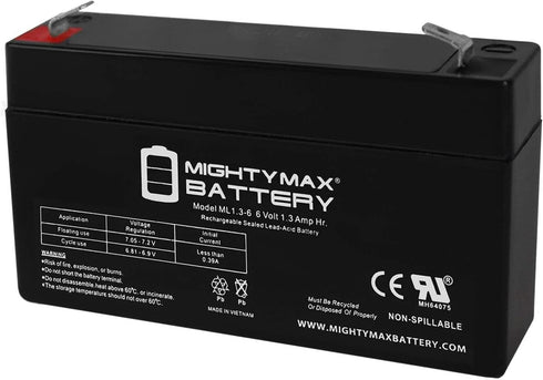 Mighty Max Battery 6V 1.3AH Back-up Battery for GE Simon XT Panel 60-914