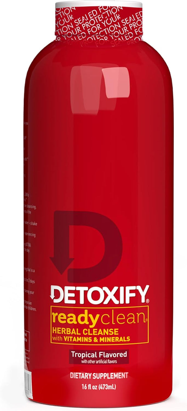 Detoxify Ready Clean Herbal Cleanse, Tropical, 16 oz, Herbal Detox Drink with Milk Thistle & Burdock