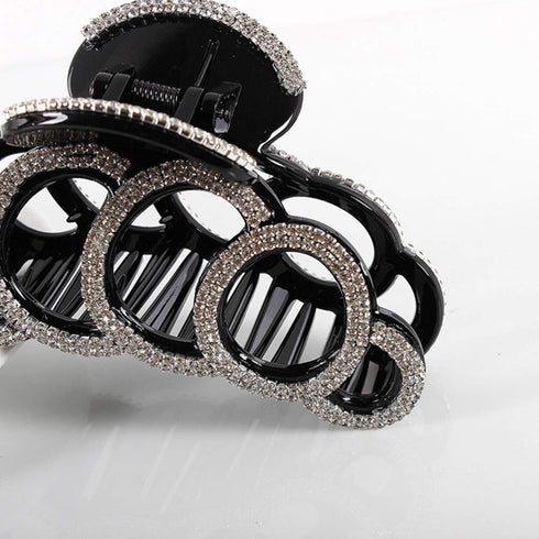 Large Rhinestones Jaw Clips, Strong Hair Claw Clips for Women, Hair Accessories in Black and White
