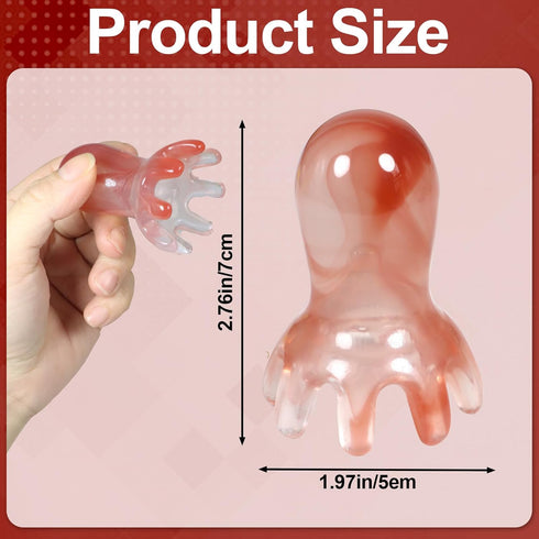 yeloumiss 2 Pack 8 Octopus Head Massage Comb Pink Manual Scalp Massager for Headaches Migraines Stress Relief Point