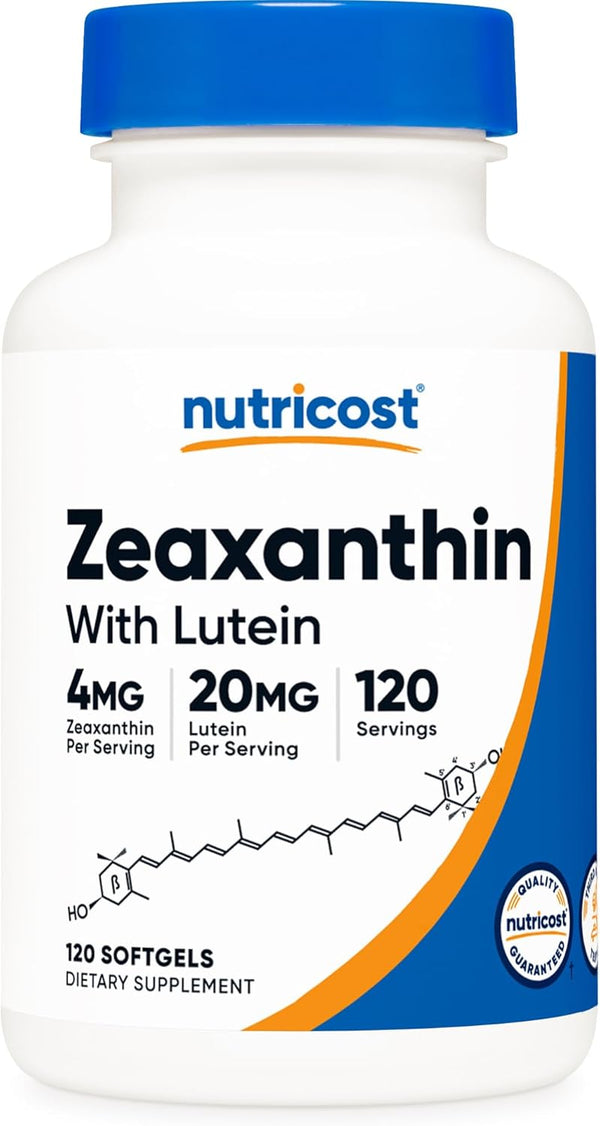 Nutricost Zeaxanthin with Lutein 20mg - 120 Softgels Potent Non-GMO, Gluten Free for Eye Health