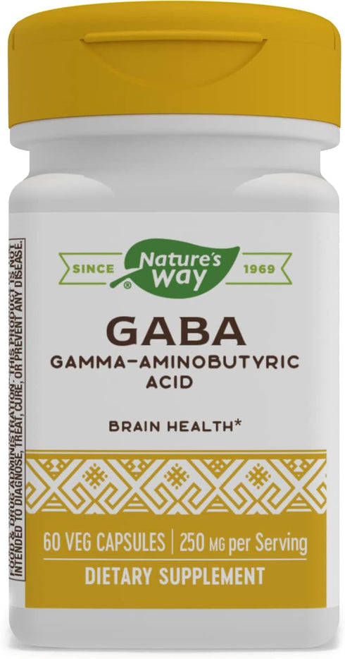 Nature's Way GABA Gamma-Aminobutyric Acid, 60 Capsules, Supports Brain Health*