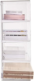 STORi Clear Plastic Organizer with 4 Compartments | Rectangular Makeup Storage Bin | Use Upright for Eyeshadow Palettes