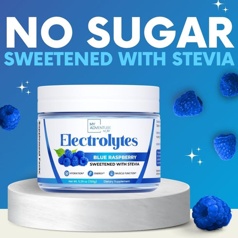 Zero Sugar Blue Raspberry Electrolytes Powder, Refreshing Hydration, 37 Servings, Vegan & Keto Friendly