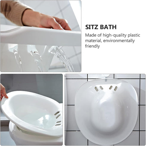 SUZEPER Sitz Bath Tub Over The Toilet, Babies Bath Seat Plastic Toilet Seat, Portable Foldable Hanging Toilet Sitz Bath