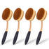 Large Rose Gold Foundation contour Round Toothbrush Oval Makeup Brushes 4pcs