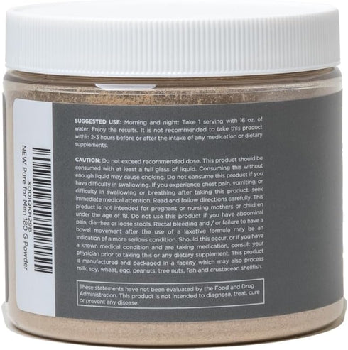 Pure for Men Original Cleanliness Fiber Supplement Powder | Promotes Digestive Regularity | 180 gm Vegan Blend