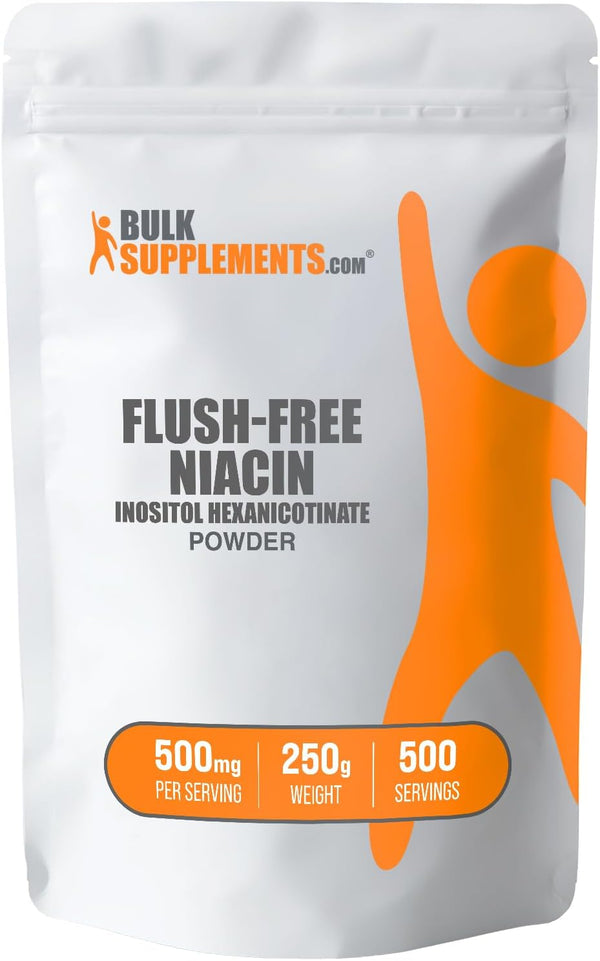 BulkSupplements.com Flush Free Niacin Powder - Inositol Hexanicotinate, Vitamin B3 Supplement, 500mg Flush Free -