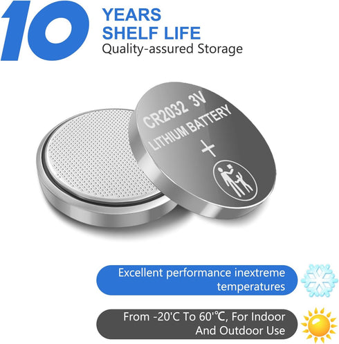 TEMIBATT cr2032 6 Pack Lir2032 Battery,2032 Batteries Button Battery for Apple AirTag