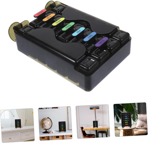Portable Weekly Pill Organizer with Compartments Compact Travel Medicine Case for Daily Morning and Evening Dose