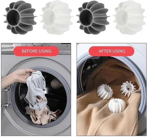 6Pcs Gray Laundry Ball Silicone Pet Hair Remover, Reusable Lint and Hair Remover Balls for Laundry Machine