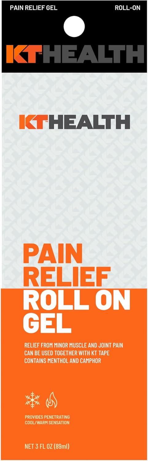 KT Tape Health Pain Relief Gel, Time-Released Topical Relief for Back Pain, Sciatica, Arthritis, 3.0 oz Roll-On