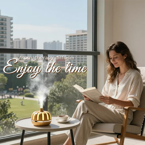 Harindiver 300ml 3H 6H 7 Essential Oil Diffuser for Home Bedroom, Aromatherapy Oil Diffuser with Timer, Color Light
