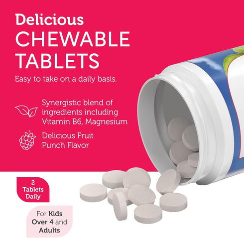 Zahler ChildCalm, Kosher Fruit Punch Chewable Magnesium for Kids - Natural Calm and Mood Support, 60 Tablets