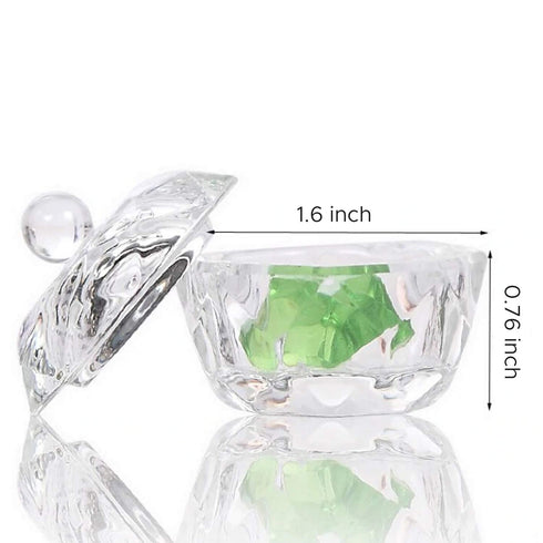 Karlash Nail Art Acrylic Liquid Powder Dappen Dish, Clear Glass Crystal Cup Glassware Tools (Pack of 2)
