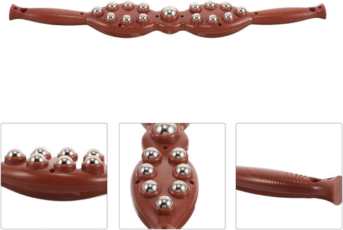 VALICLUD Muscle Roller Stick Manual Massage Tool with Steel Balls for Deep Tissue Massage and Back Relief Portable