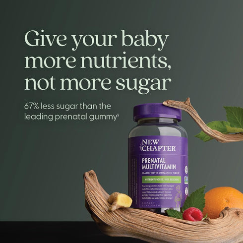 Gummies 67% Gummies D3, 90ct New Chapter Prenatal Multivitamin Less Sugar, Prenatal for Mom & Healthy Baby