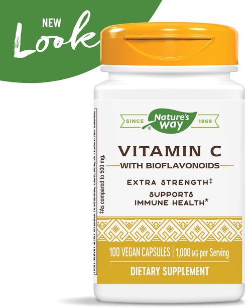 Nature’s Way Vitamin C with Bioflavonoids - Extra Strength 1g Ascorbic Acid - Immune Support - 100 Capsules