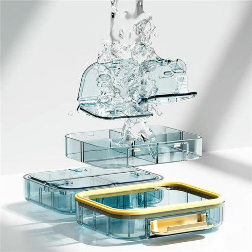 LENmzpomA Organizer,7 Pill Day Pill Box Organiser Convenient Pill Box Proof Secure Closure Mini Dispenser