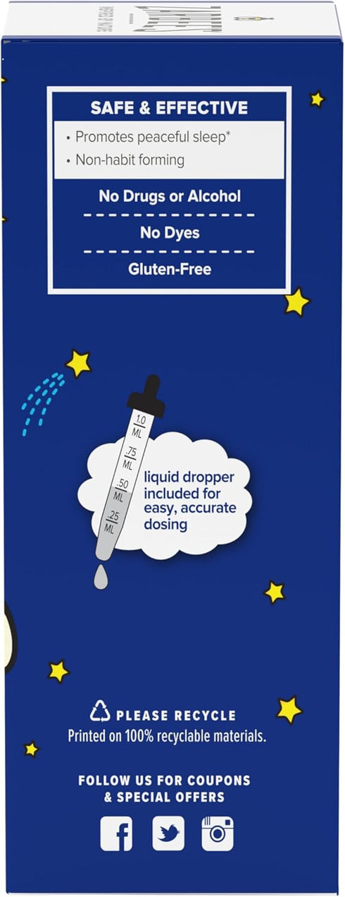 Zarbee's Kids Sleep Supplement Liquid with 1mg Melatonin, Natural Berry Flavor, 1 Fl Oz