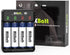 Rechargeable AA Batteries 1.5V 3400mWh High Capacity, 4 Packs with 2H Fast Smart Charger, 1500 Cycles