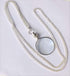 Silver Coated Magnifying Glass with Optical Lens and Beautiful Necklace Chain Monocle for Fine Print
