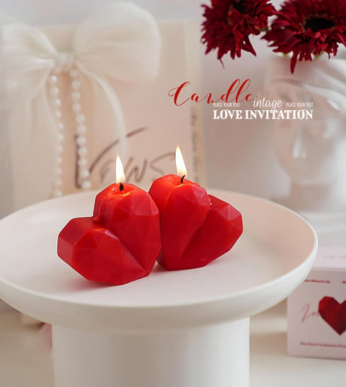 T-shin Candle,60G Love Heart Scented Handmade Aesthetic Carved Soy Wax Aroma Decorative Art Candle for Table Photo Prop
