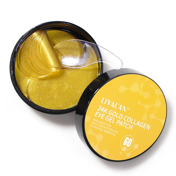 LIYALAN 24K Gold Under Eye Patches, Skin Care Products for Dark Circles and Puffiness, 60Pcs Eye Mask for Women