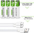 4 Pack AAA Rechargeable Batteries, Lithium-ion 750mWh, 1.5V with USB Type C Port Charger
