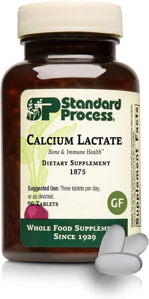 Standard Process Calcium Lactate - 90 Tablets, Immune Support and Bone Strength Supplement with Magnesium