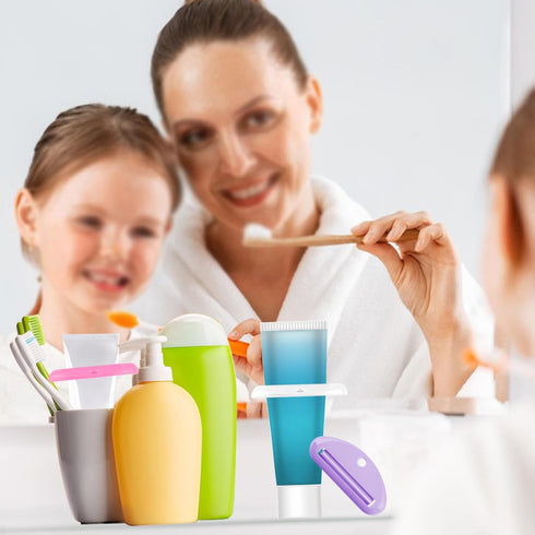 TKYZMS 4 Pcs Toothpaste Squeezer,Plastic Toothpaste Tube Squeezer Toothpaste Dispenser Hanging Toothpaste Clip