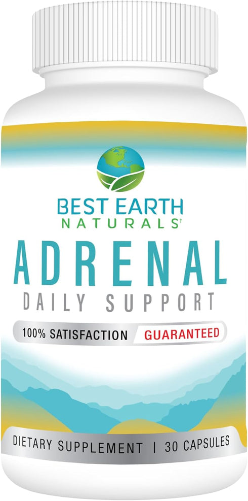 Best Earth Naturals Adrenal Support for Adults - 30 Day Supply with Holy Basil, B Vitamins, Ashwagandha