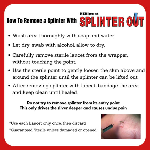 Medipoint MP76512 Splinter-Out Remover, Standard Steel, Pack of 10