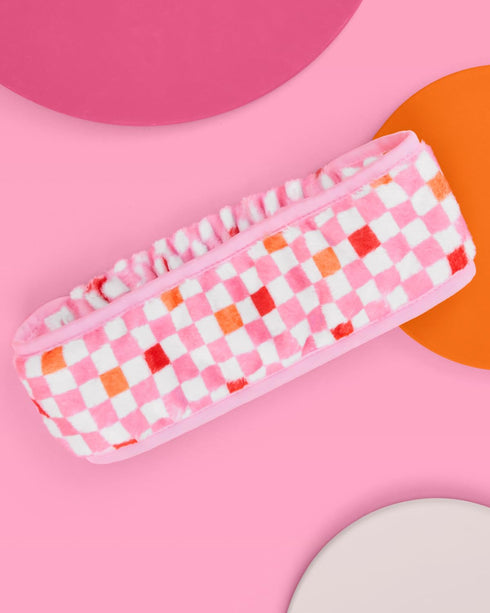 xo, Fetti Checkered Facial Spa Skincare Headband, Bachelorette Party Favor, Bridal Shower Gift