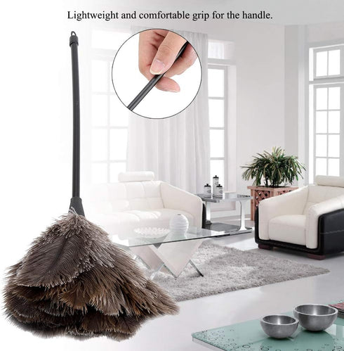 40cm Premium Quality Genuine Ostrich Duster, Handmade Washable Duster for Attracting Dust in Home & Office