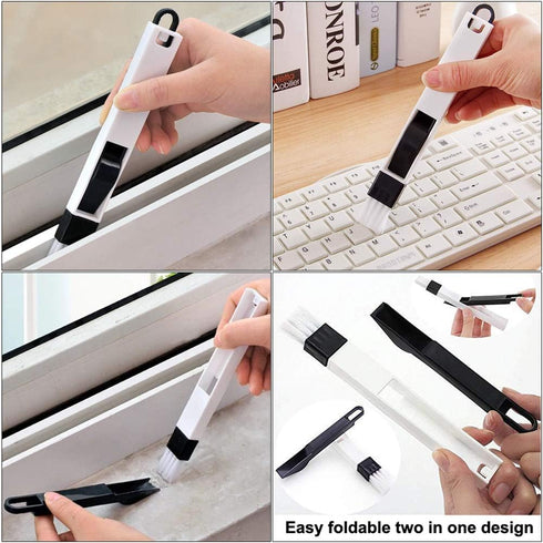 Window Track Cleaning Brush Kit, 5 Pack Multifunctional Handheld Crevice Brush for Blinds and Shutters