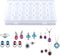 Adjustable 28 Slots Clear Plastic Medicine Pill Jewelry Organizer Box, Suitable for Pills and Earrings