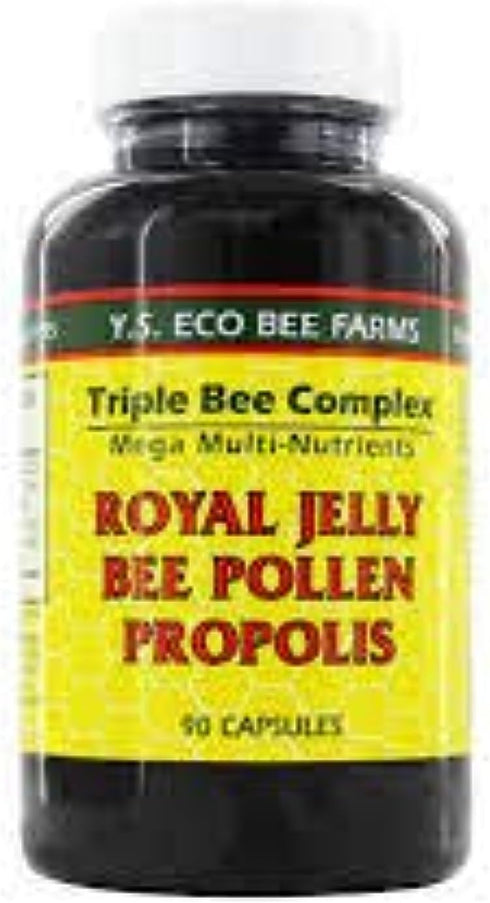 YS Eco Bee Farms -90 -2 Pack YS Organics Triple Bee Complex, Royal Jelly, Bee Pollen, Propolis Caps