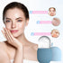 Ice Face Roller - Reusable Silicone Mold for Facial Massage - Light Blue Striped Skin Care Tool