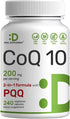DEAL SUPPLEMENT CoQ10 200mg & PQQ 200mcg - 240 Veggie Capsules for Energy, Brain & Heart Health, Non-GMO