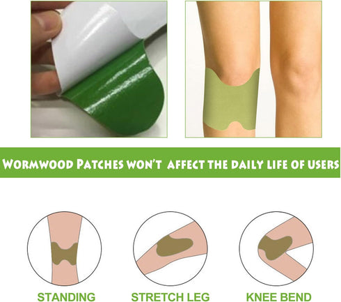 Flexiknee Knee Patches, 48 Pcs Natural Herbal Knee Relief Patch for Long Lasting Pain Relief