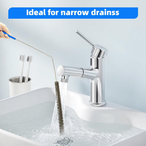 Bendable Flexible Cleaning Tool, Long Pipe Cleaner Brush for Home Kitchen Sink, Shower and Tub Hair Clogs