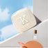Cute Monogram Personalized Initial Makeup Bag, Cosmetic Pouch for Women, Birthday Gifts for Her, Letter K, Beige