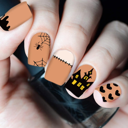 TailaiMei 14 Sheets Halloween Nail Wraps Stickers, Self-Adhesive Full Wraps with 2 pcs Nail Files for DIY Nail Art
