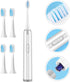 HEATSHAKING Electric Toothbrush for Adults Non-Rechargeable Soft Bristle Tooth Cleaner with Replacement Brush Heads