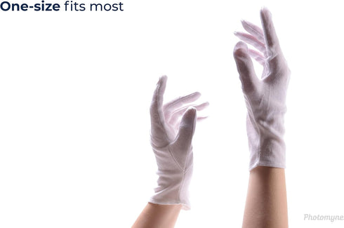 PHOTOMYNE Photo Handling Cotton Gloves for delicate items | Moisturizing Cotton Gloves For Dry Hands For Overnight Night | Multi use cotton gloves - 3 pack