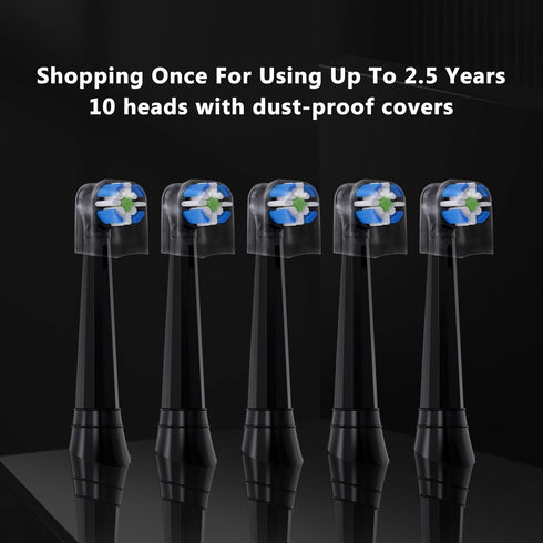 Compatible with Oral-B iO 3/4/5/6/7/8/9/10 Series, 10 Pack Replacement Brush Heads for Electric Toothbrush (Black)